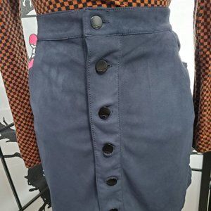 Express Blue Suede Skirt